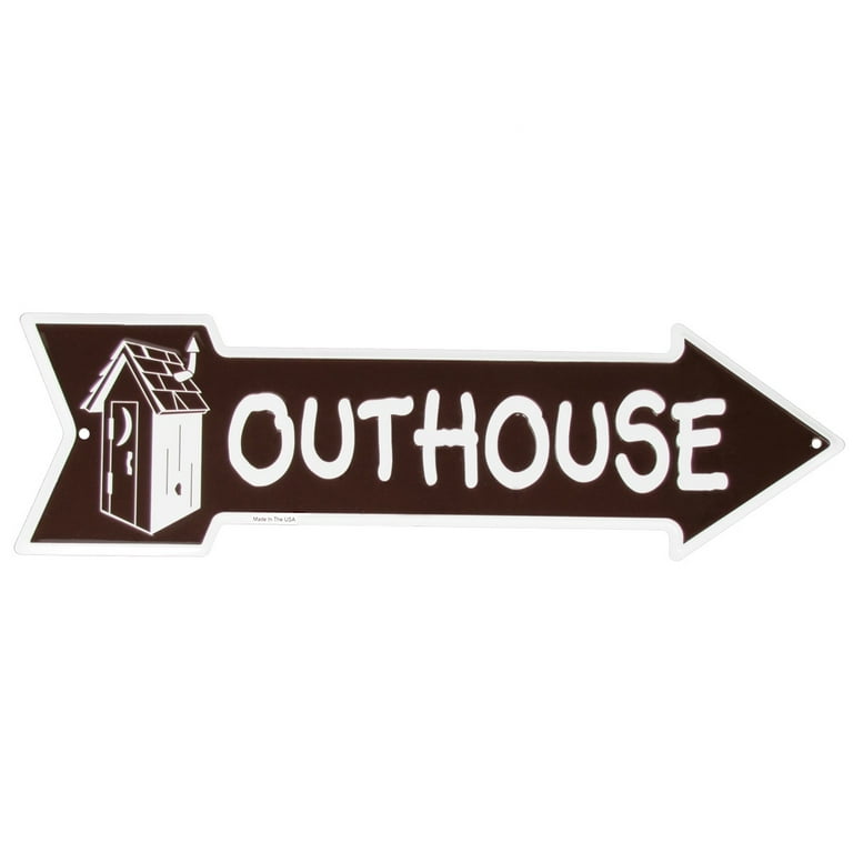Tin Metal Outhouse Sign Funny Bathroom Restroom Arrow Garage Bar Pub Wall Decor Tin Metal Outhouse Sign Funny Bathroom Restroom Arrow Garage Bar Pub Wall Decor