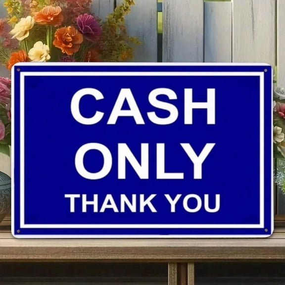 Tin Metal Sign Cash Only Thank You Sign For Business Owners Customers Funny Payment Option Tin Sign Wall Decor Retail Store Restaurant Small Business Decor