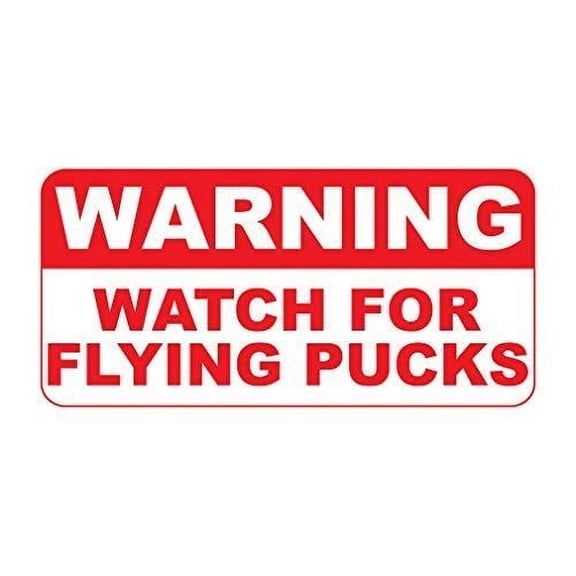 Tin Metal Sign Warning Watch for Flying Pucks Tin Sign (Aluminum) Size: 12 x 16 inch