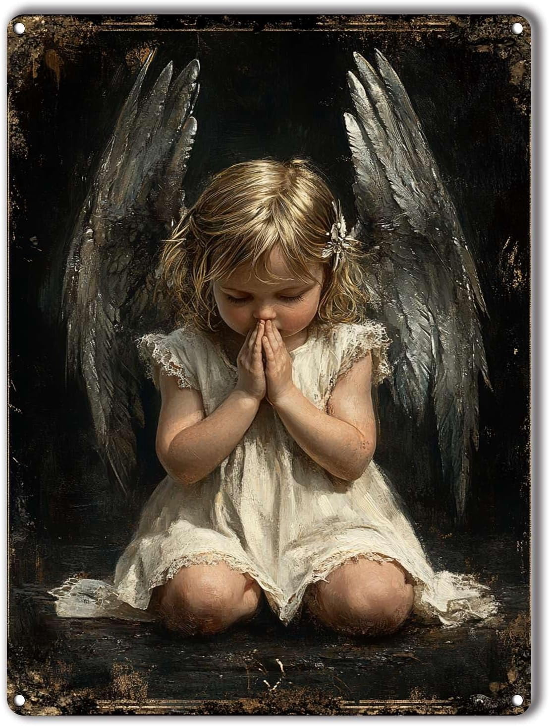 Tin Plaque An Angelic Child In Prayer Metal Tin Sign 8x12 Inches ...