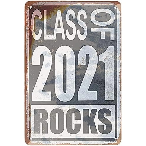 Tin Poster Metal Sign Aluminum Class of 2021 Rocks 8x12 Inch Wall Plaque Retro Signs