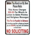 thumbnail image 1 of Tin Poster Metal Sign Before You Knock On My Door No Soliciting 12"x8" Wall Plaque Retro Vintage Signs, 1 of 5
