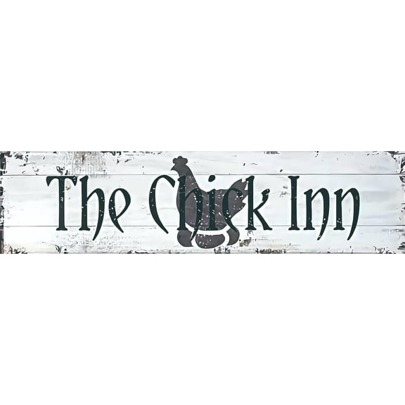 Tin Poster Metal Sign The Chick Inn/Chicken Coop Decor Rustic Rooster/Hen House Decor Primitive Country Farmhouse Home Decor 15.7''x3.9''Plaque Retro Vintage Signs