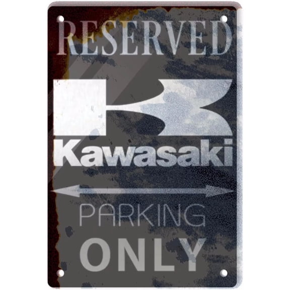 Tin Poster Metal Sign Kaw-as-a-ki Parking Only Retro S, Vintage Decoration Aluminum S for Men Women, Wall Decor for Home House Bars Restaurants