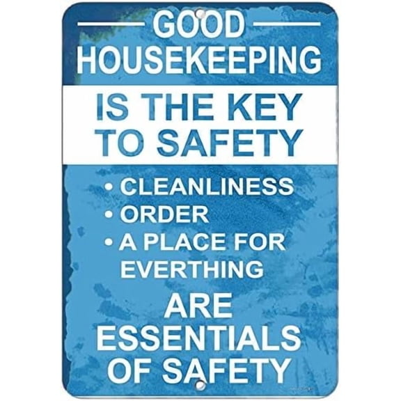 Tin Poster Metal Sign Key Good Housekeeping Keep Clean Hazard 8''x12'' Decor Aluminum Wall Plaque Retro Signs