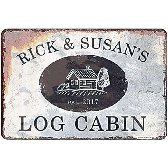 Tin Poster Metal Sign Personalized Log Cabin Retro Wood Wall Decor Plaque Signs