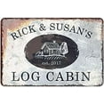 thumbnail image 1 of Tin Poster Metal Sign Personalized Log Cabin Retro Wood Wall Decor Plaque Signs, 1 of 4