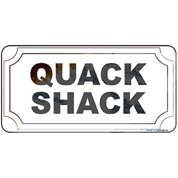 Tin Poster Metal Sign Quack Shack Black Retro Style Aluminum for Wall Art 8x12 Inch Plaque Signs
