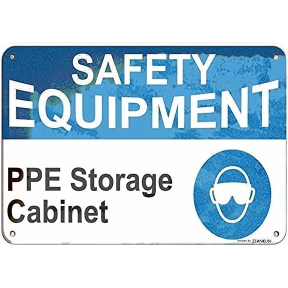 Tin Poster Metal Sign Equipment PPE Storage Cabinet Warehouse S 8''x12'' Decor Aluminum Wall Plaque Retro Signs