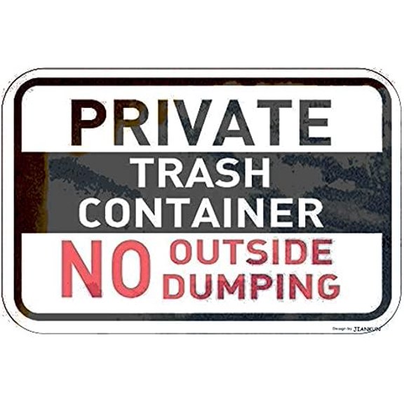 Tin Poster Metal Sign Warning 8x12 Inches Private Trash Container No Outside Dumping OSHA Aluminum Wall Plaque Retro Signs