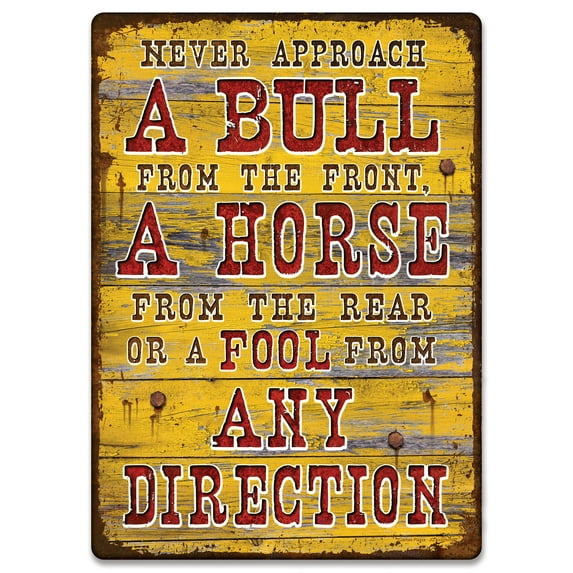 Tin Sign 12in x 17in - Bull Direction