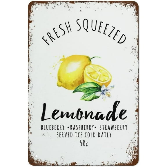 Tin Sign 12x16 Inch Lemonade Stand Sign Lemonade Spring Decor Wall Art Kitchen Decor Prin Vintage Tin Sign Metal Sign Retro Wall Decor For Home Cafes Office Store Pubs Club Sign Gift