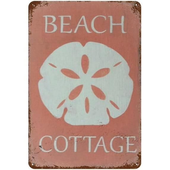 Tin Sign 5.5x8 Inch Beach Cottage Sign Sand Beach House Decor Coastal Home Nautical Wall Decor Summer Decor Wall Art For Baby Nursery Bathroom Dormitory Restroom,Apartment Bedroom Farmhouse Shopes
