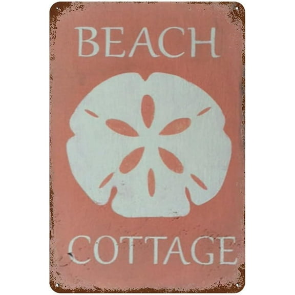 Tin Sign 5.5x8 Inch Beach Cottage Sign Sand Beach House Decor Coastal Home Nautical Wall Decor Summer Decor Wall Art For Baby Nursery Bathroom Dormitory Restroom,Apartment Bedroom Farmhouse Shopes