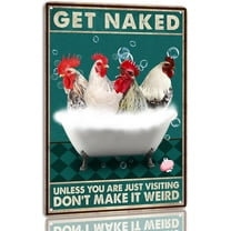 Tin Sign 5.5x8 Inch Chicken Bathroom Decor Funny Bathroom Quote Wall Art Poster Retro Farmhouse Home Restroom Bathtub Bathroom Wall Decoration Sign Presents On Thanksgiving Anniversaries Birthday