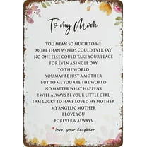 Tin Sign 5.5x8 Inch Floral Mother Sign Gifts From Daughter, Rustic To My Mom I Love You Forever And Always Tin Sign Signs For Mother's Day Birthday Tin Sign Plaque Hanging Sign Home Decor