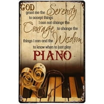 Tin Sign 5.5x8 Inch Funny Metal Tin Sign Piano God Grant Me The Serenity To Accept Things Bible Retro Metal Tin Sign Vintage Sign Outdoor Indoor Wall Panel Decor