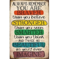 Tin Sign 5.5x8 Inch Motivational Positive Tin Metal Sign, Little Reminders Wall Décor, Remember You Are Beautiful, Encourage Gift For Kids Teens Women Home Office Bedroom Living Room Cafes