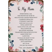 Tin Sign 8x12 Inch Mom Sign Gifts From Daughter, Rustic Floral Mom I Love You Tin Sign Signs For Mother's Day Birthday Tin Sign Plaque Hanging Sign Home Decor