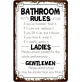 thumbnail image 1 of Tin Sign 8x12 Inch Vintage Bathroom Rules Metal Sign, Farmhouse Tin Signs For Home Guest Restroom Toilet, Funny Bathroom Wall Art Decor, Rustic Home Decor Bathroom Sign, 1 of 6