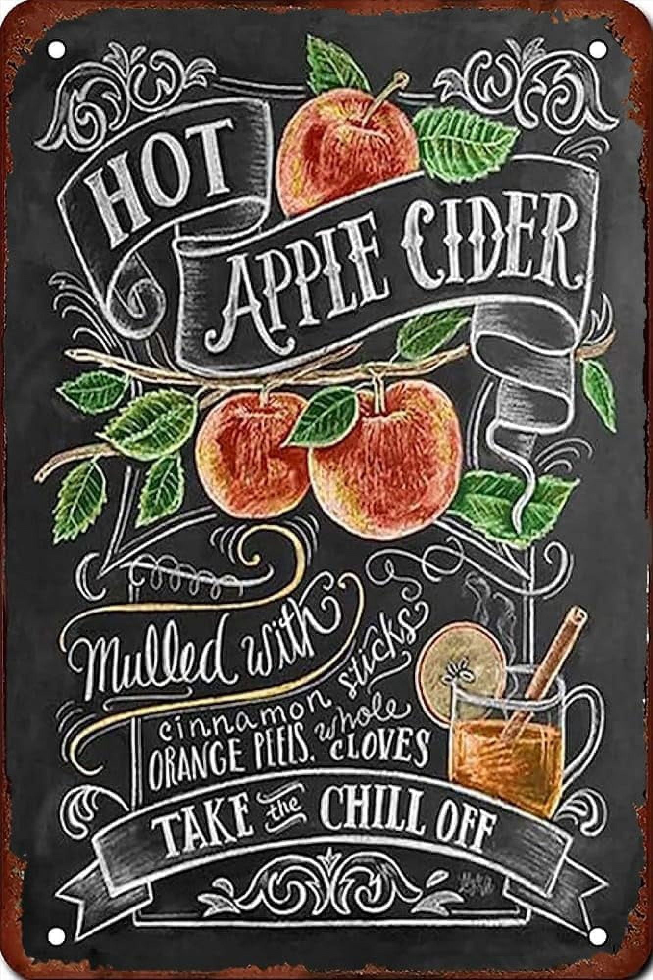 Tin Sign 8x5.5 Inch Hot Apples Cocktail Vintage Metal Tin Signs Retro ...