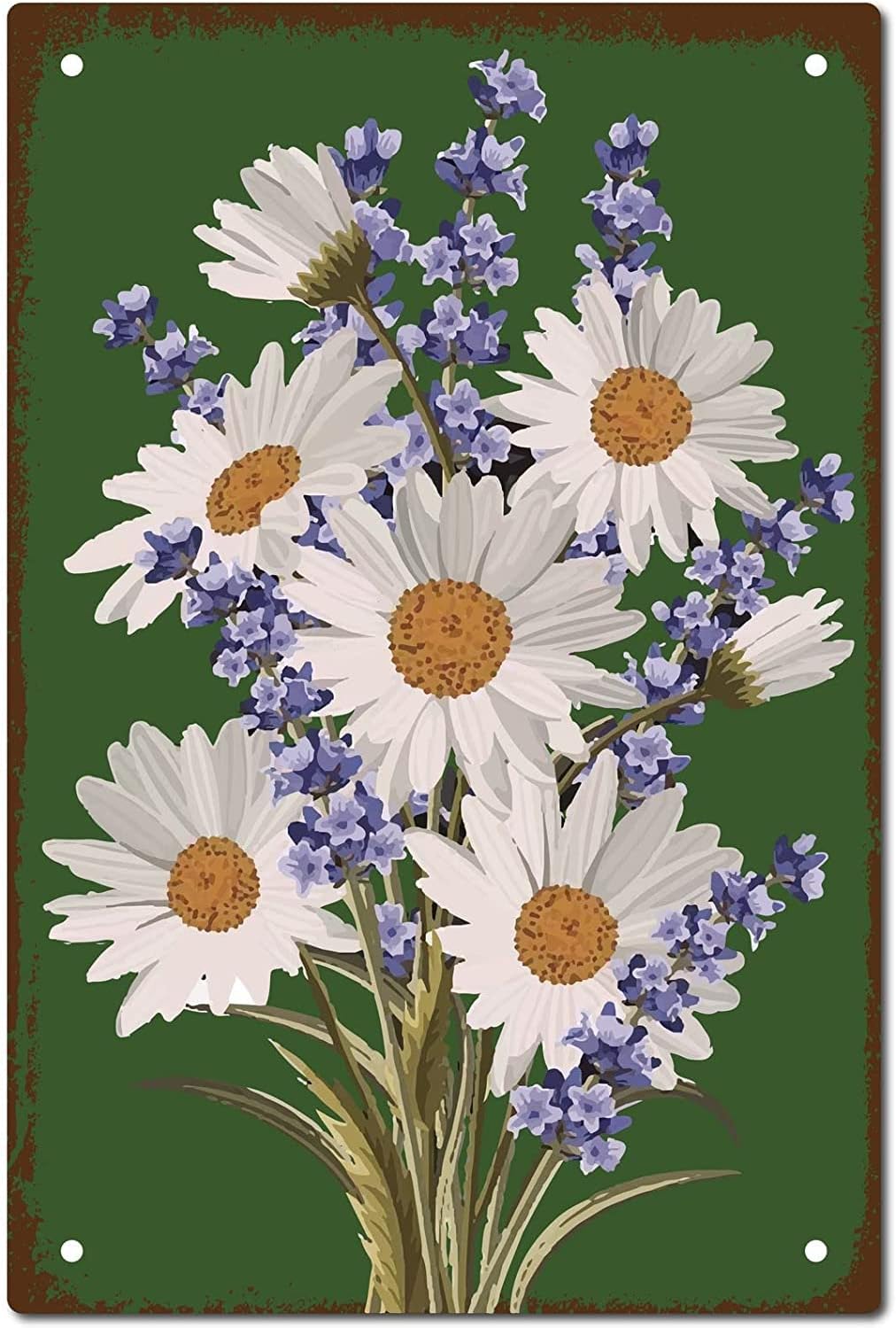 Tin Sign 8x5.5 Inch Vintage Metal Signs Daisy Retro Poster Wall Art Tin ...