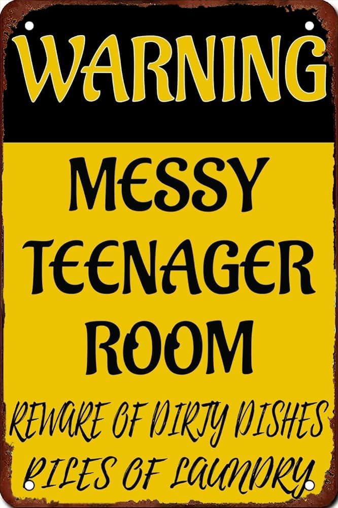 Tin Sign 8x5.5 Inch Warning Chaos Youth Room Vintage Tin Signs Retro ...