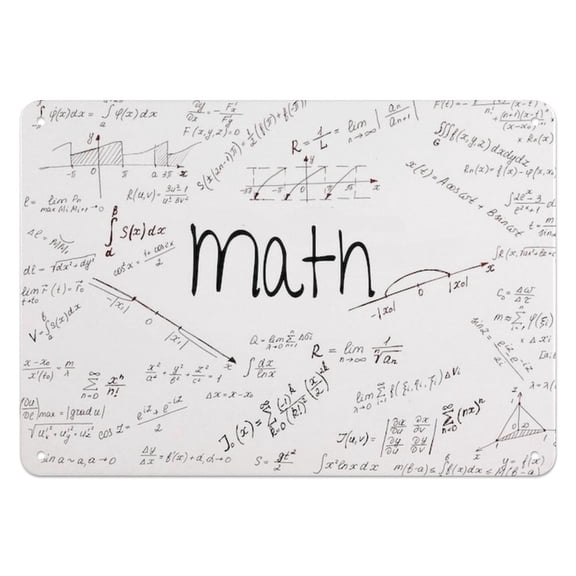Tin Sign,Background with hand written geometry formulas and geometric shapes and figures,Study Rooms,Classrooms,Offices of Professionals,Science - themed Events,812 inch