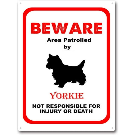 Tin Sign Beware Area Patrolled by Boston Terrier Dog Notice Safety Tin Signs Metal Sign for Home Bar Coffee Kitchen Wall Decor 8x12Inch Tin Sign
