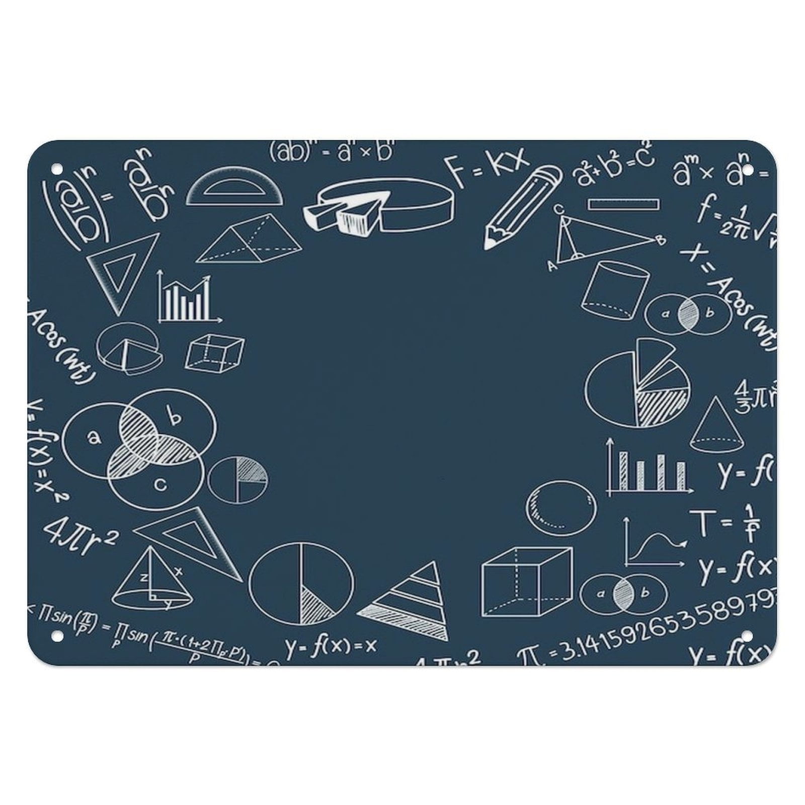 Emply Math Tin Sign,Blank math template with math symbol,for used to adorn ...