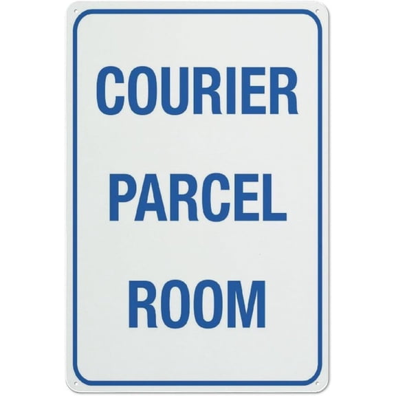 Tin Sign Courier Parcel Room Funny Vintage Tin Signs 8"x12", Wall Art Decor Iron Poster For Home Farmhouse Bar Cafe Yard, Courier Parcel Marker