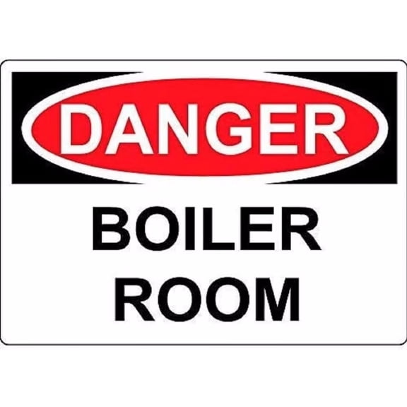 Tin Sign Danger Boiler Room Vinyl Label Decal Sticker 8"X 12"Backgound Metal Safety Caution Warning Notice Vintage Sign
