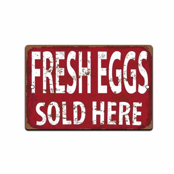 Tin Sign Eggs Farm Fresh Kitchen Cottage Farm Rustic Metal Dcor