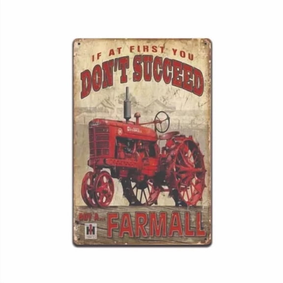 Tin Sign Farmall Retro Farm Tractor Equipment Barn Shop Metal Sign Decor