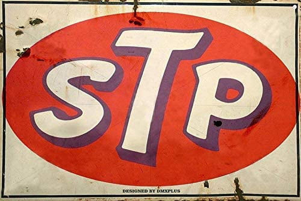 Tin Sign For Sign STP Motor Oil Gas Oil Garage Auto Shop Rustic Metal ...