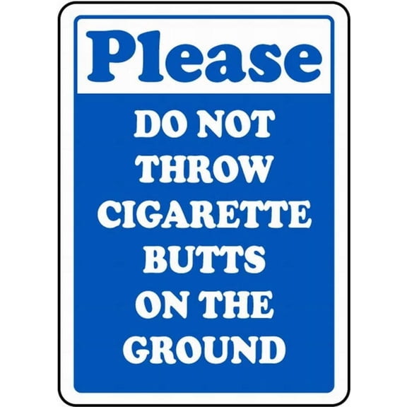 Tin Sign For Warning Sign Safety Sign 8x12 No Cigarette Butts on The Ground Sign Notice Sign Caution Sign