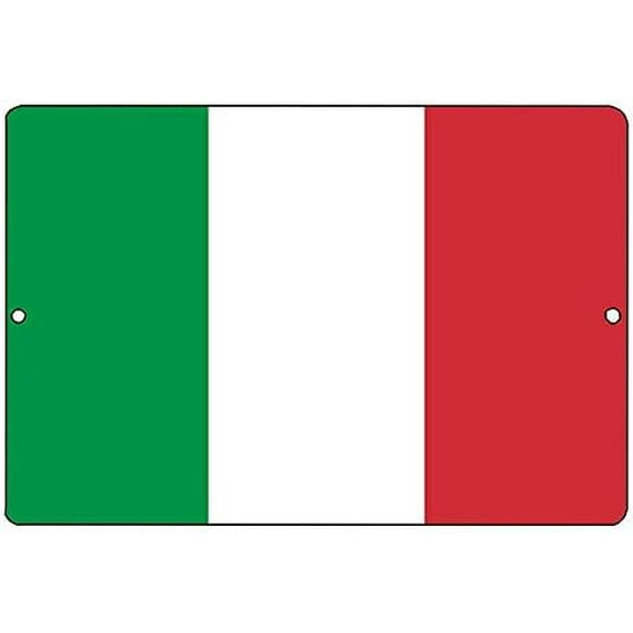 Tin Sign Italian Flag Metal Tin Sign Wall Decor Man Cave Bar Italy for Outdoor & Indoor 8"x12"