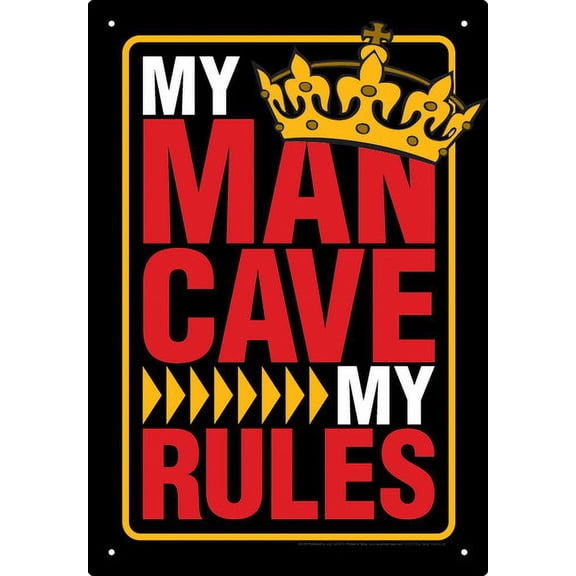 Tin Sign - Man Cave Rules Metal Plate New Licensed Gift Toys 30035