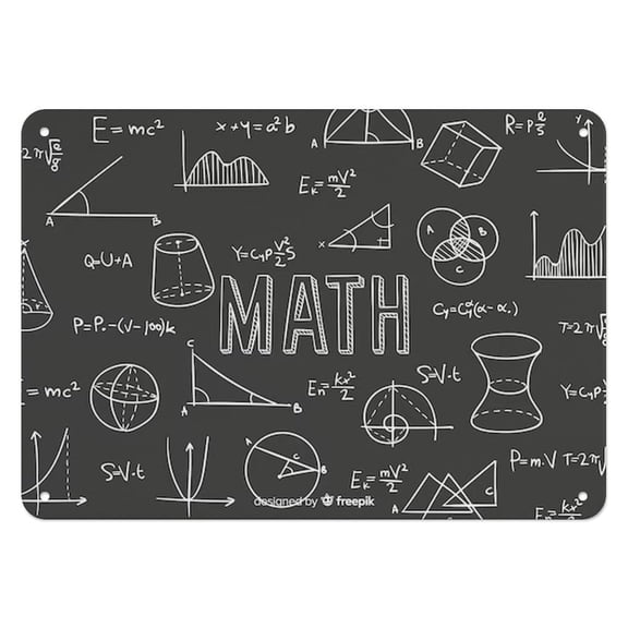 Tin Sign,Math background,for used to adorn classrooms, creating an intellectual atmosphere and stimulating students' interest in mathematics,812 inch