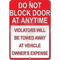 thumbnail image 1 of Tin Sign Metal Warning Reminder Sign Do Not Block Door at Anytime Violators Will Be Towed - 20 x 30 cm / 8 x 12 inches (Height Length) Office Supplies Aluminum Sign, 1 of 5