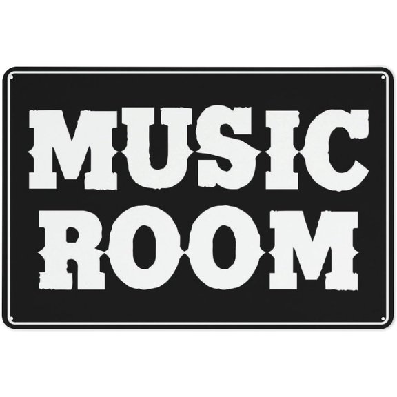 Tin Sign Music Room Sign 8"x12" Safety Restriction Alert Attention Caution Warning Notice Aluminum Metal Tin, Music Room Identification Marker