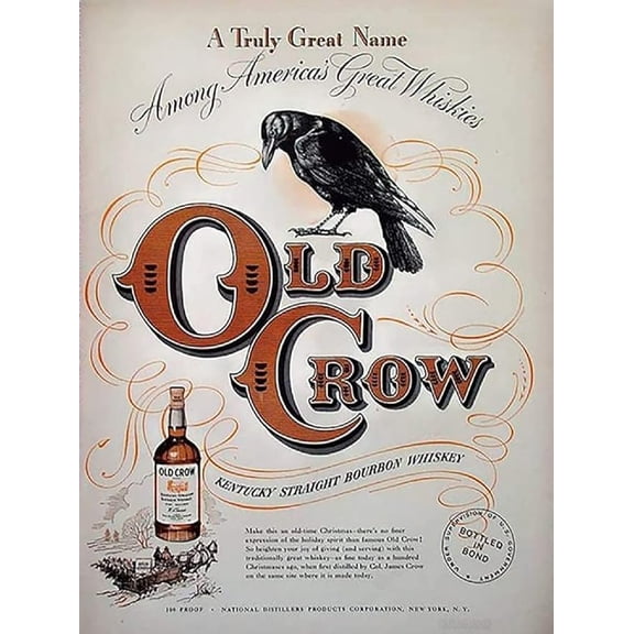 Tin Sign Old Crow Personalized Modern bar Cafe Home Wall Art Decoration 8 inch X 12 inch