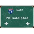 Tin Sign OldFashioned East Philadelphia Intercontinental 76 Road