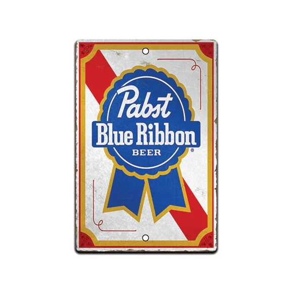 Tin Sign Pabst Blue Ribbon Old Beer Metal Art Store Pub Brew Shop Bar Pub