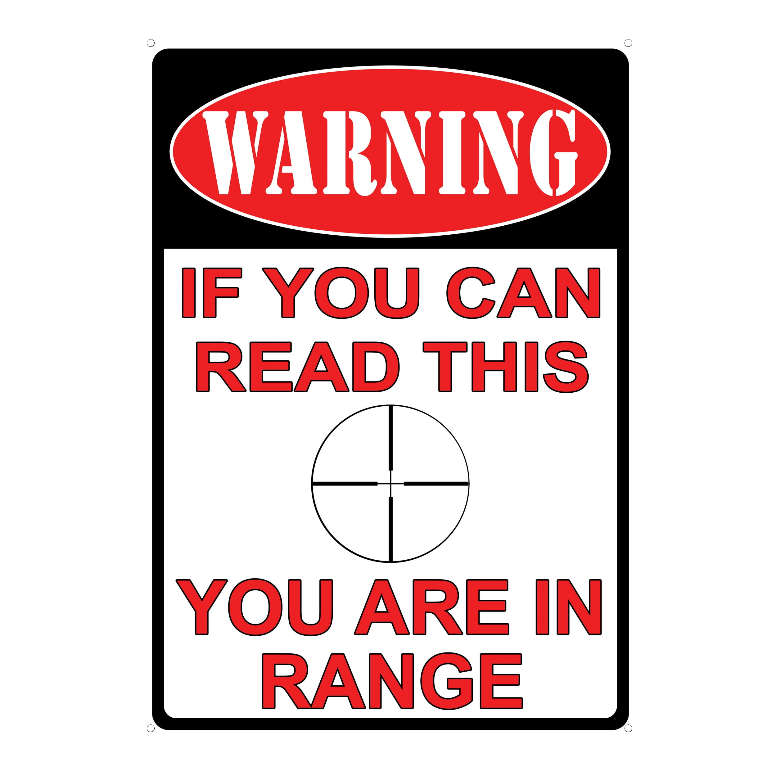 Red and Black Metal Warning Sign for Outdoor Use