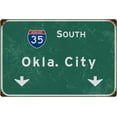 Tin Sign Retro South Oklahoma City Intercontinental 35 Highway
