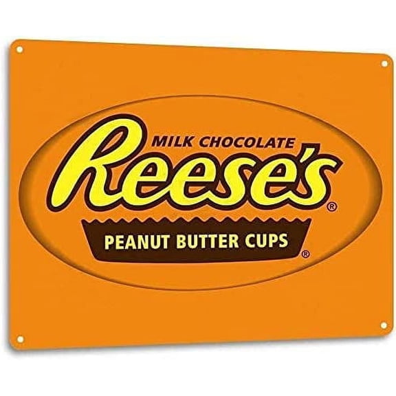 Tin Sign Sign Reese's Cups Metal Decor Wall Art Kitchen Candy Store A591 Tin Sign 8x12 Inch Metal Tin Sign Decor Iron Painting Designable Customization