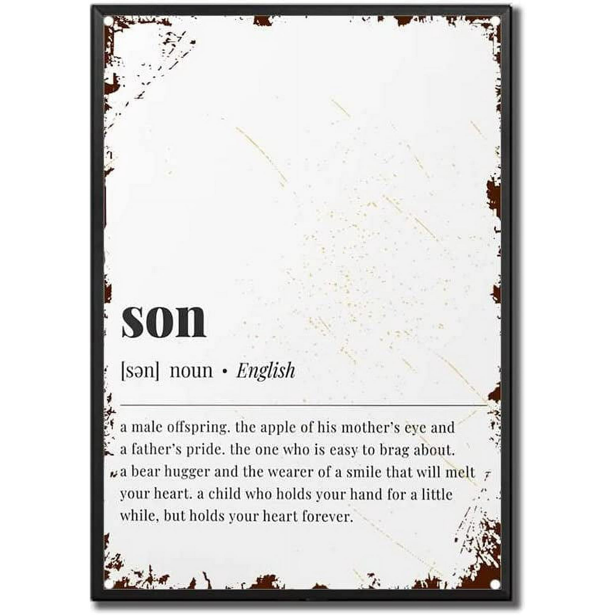 Tin Sign Son Defined as Son Decorated Son Birthday from Mother Son ...