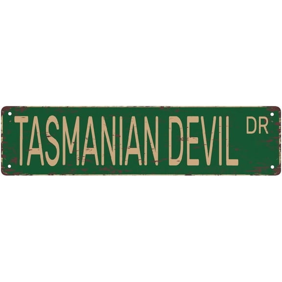 Tin Sign Tasmanian Devil Vintage Pet Animal Wall Art Decor For Shed Pub Home Kitchen Bedroom Front Porch 4"X16"