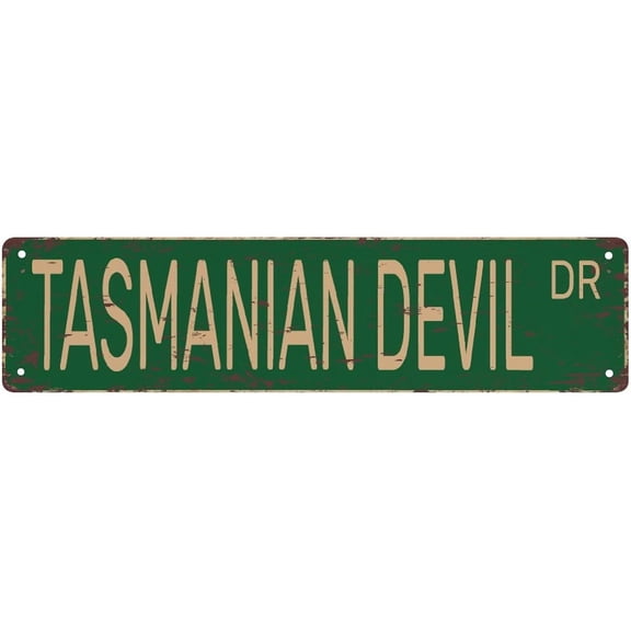 Tin Sign Tasmanian Devil Vintage Pet Animal Wall Art Decor For Shed Pub Home Kitchen Bedroom Front Porch 4"x16"